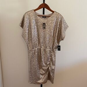 Express Champagne Sequin Mini Dress